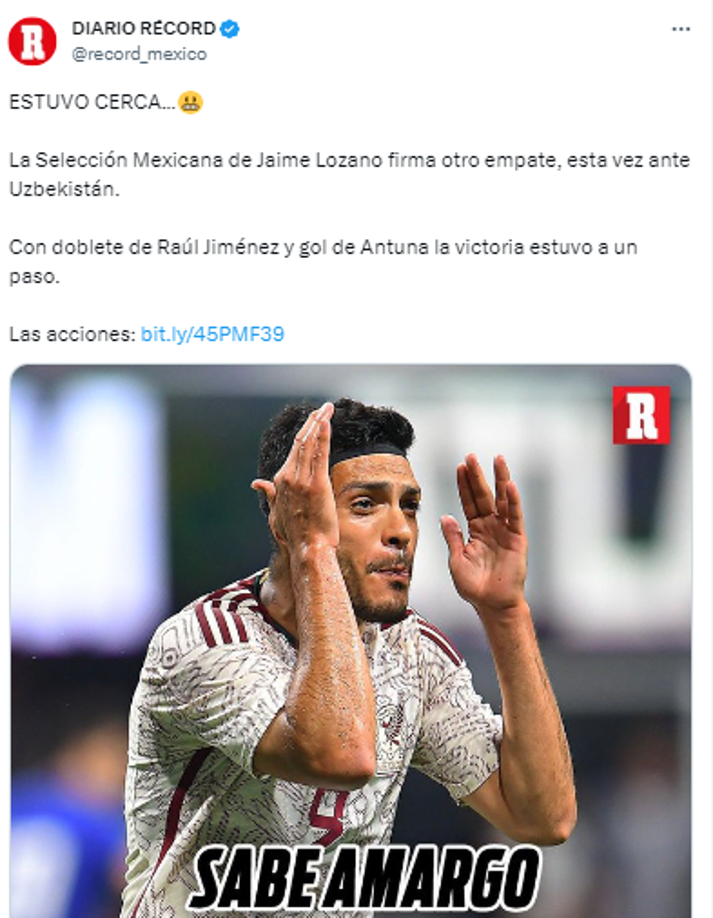 Diario Récord: “Sabe amargo”. 