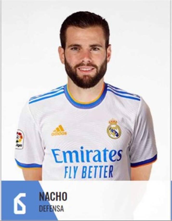 Nacho Fernández - El defensa español con el número 6 en el Real Madrid.