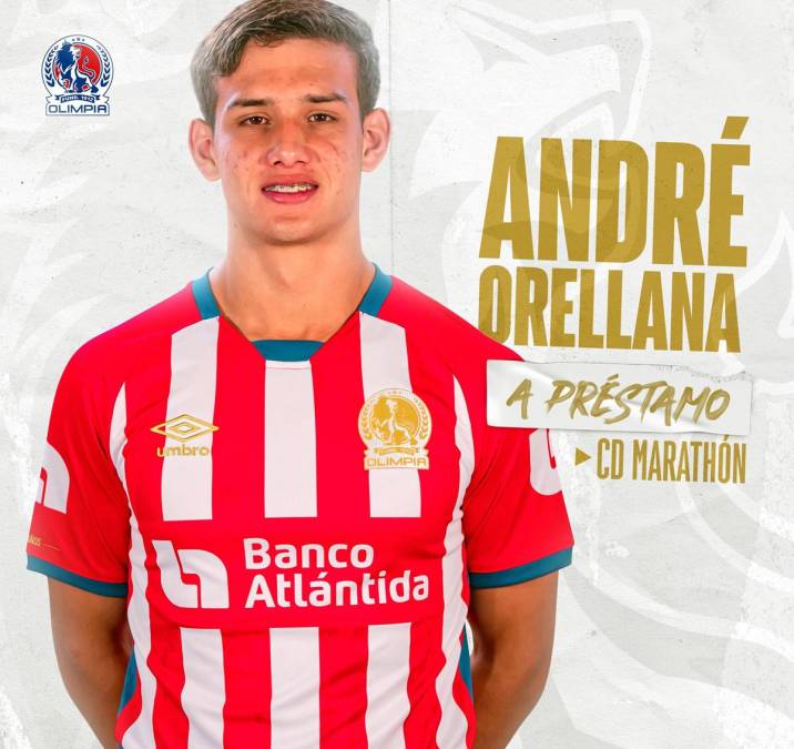 El Olimpia confirmó de manera oficial el préstamo del joven defensa hondureño André Orellana al Marathón. La cesión es por un tiempo de seis meses, es decir por todo el Torneo Clausura 2023.