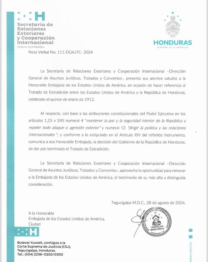 Oficio de Cancillería.