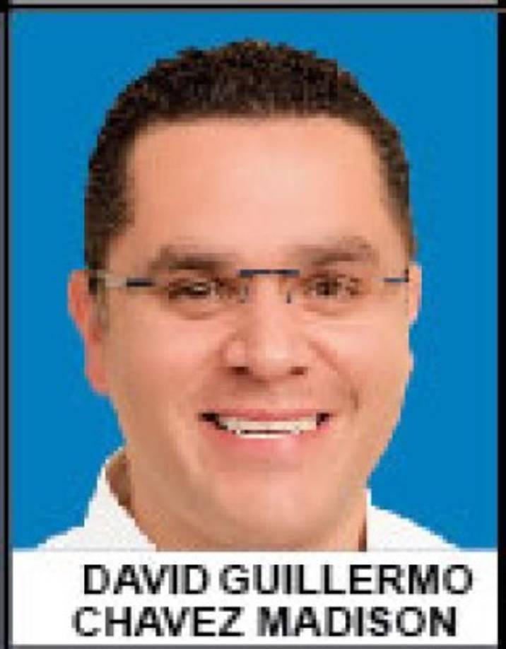 David Chávez - Partido Nacional - 162,655 votos - Francisco Morazán<br/>Nació en 1982 en Tegucigalpa. Exfiscal contra la corrupción, asistente del fiscal general, asesor de la Dirección General de Centros Penales, secretario de la comisión política del Partido Nacional y exdirector ejecutivo del Instituto Nacional de Formación Profesional de Honduras.