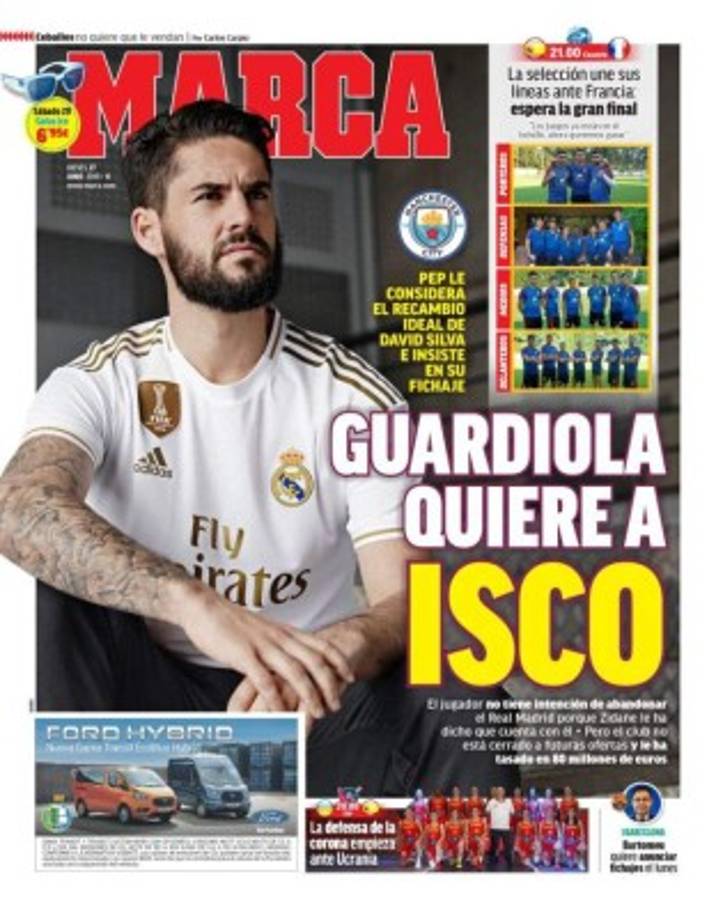 El diario Marca asegura que Pep Guardiola quiere a Isco Alarcón para la próxima temporada en el Manchester City. El entrenador español ve en el mediocampista del Real Madrid el relevo ideal para David Silva, que solo estará una temporada más en el conjunto citizen.