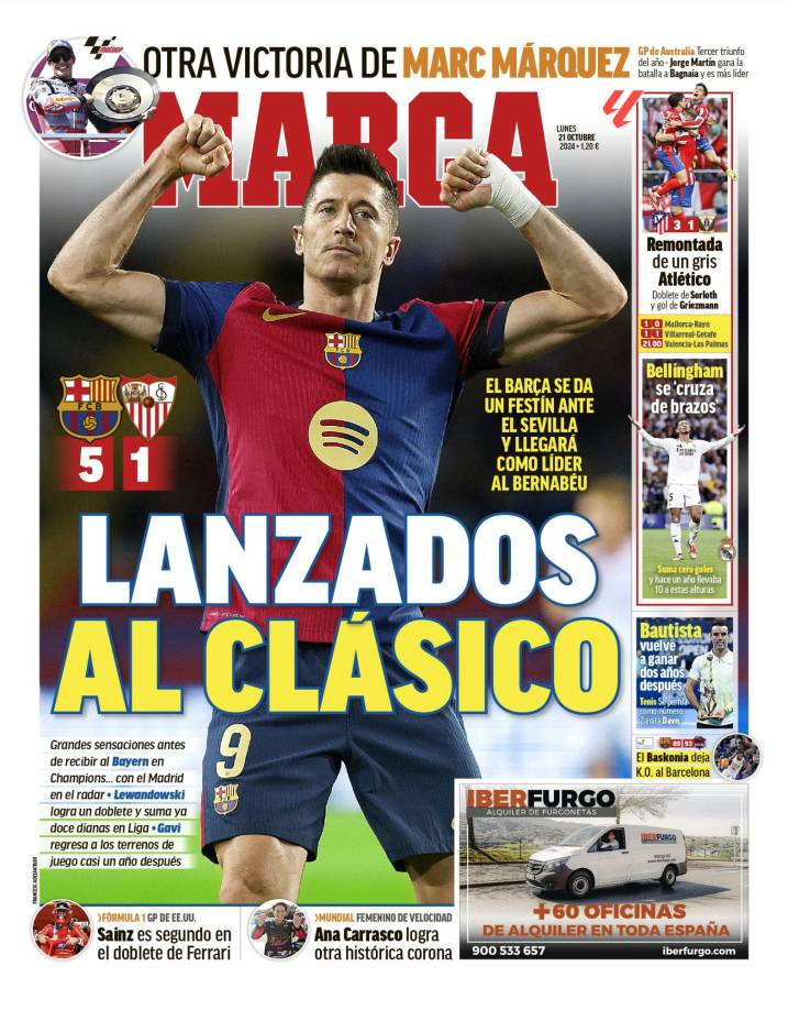 La portada de Diario Marca: “Lanzados al clásico”