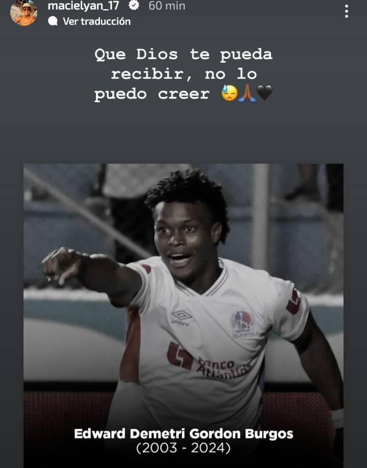 “Que Dios te pueda recibir. No lo puedo creer”, expresó Yan Maciel, exjugador del Olimpia.