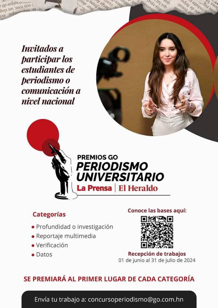 $!Abierto concurso Premios GO Periodismo Universitario de LA PRENSA y EL HERALDO