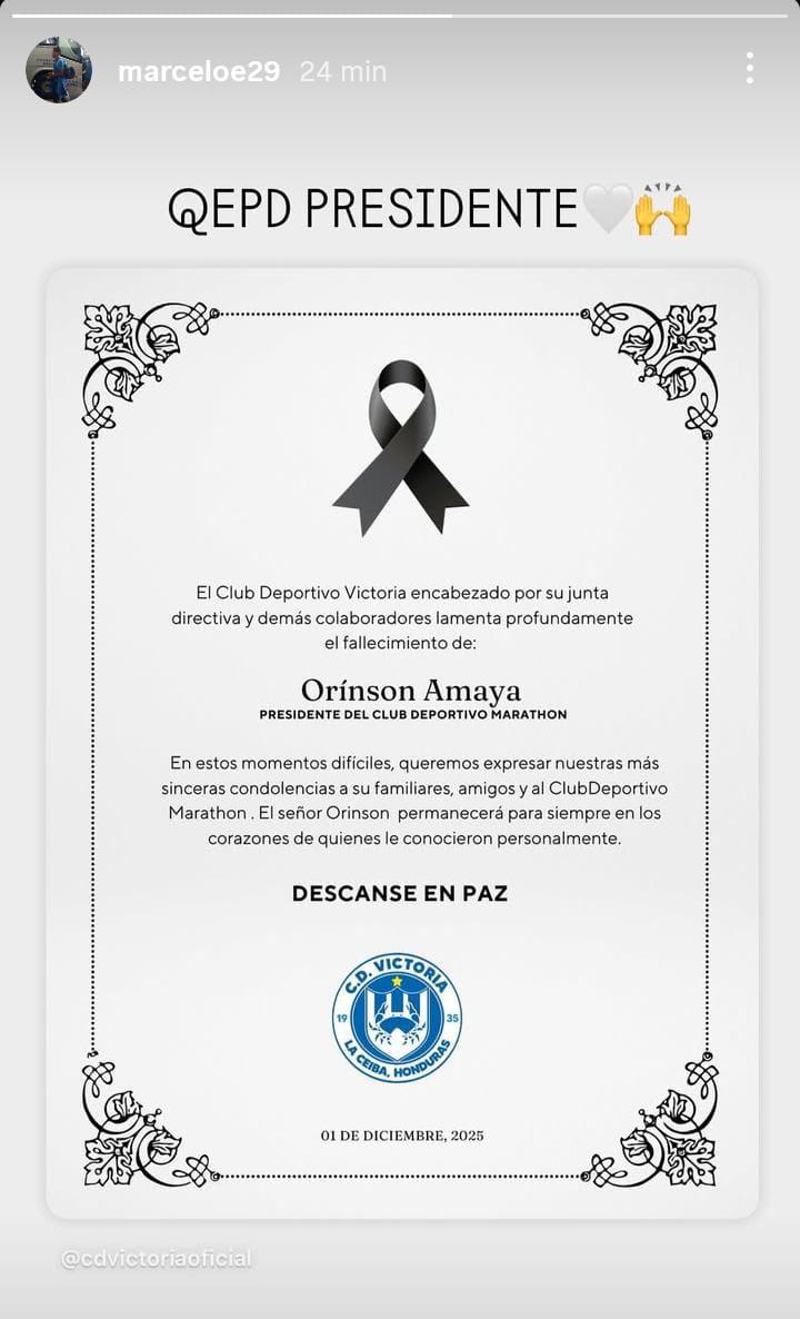 Consternación en Honduras por muerte de Orinson Amaya y hacen petición