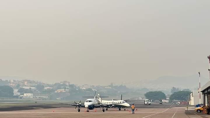Suspendidos los vuelos en Toncontín por densa capa de humo y bruma