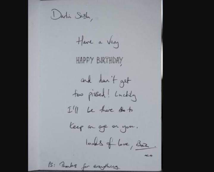 La carta que el príncipe Harry le habría enviado a Sasha por su cumpleaños. 