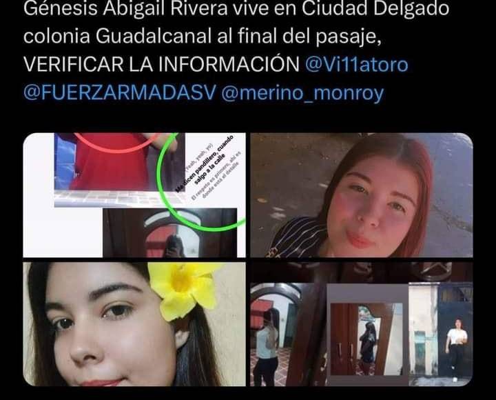 Cabe señalar que, la Policía de El Salvador le seguía la pista a Génesis Abigail tras ser ya denunciada en redes sociales.
