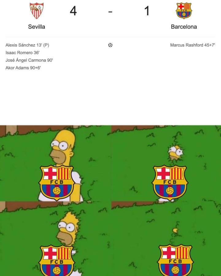Lewandowski se lleva las burlas: los memes de la derrota del Barcelona ante Sevilla