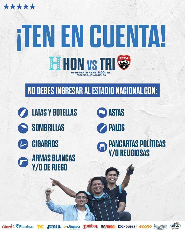Recomendaciones para ingresar al Estadio Nacional.