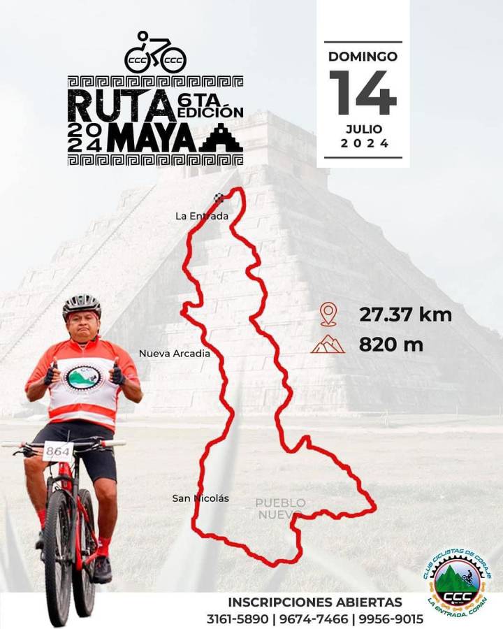 La Ruta Maya 2024 se pone en marcha el domingo 14 de julio en La Entrada, Copán