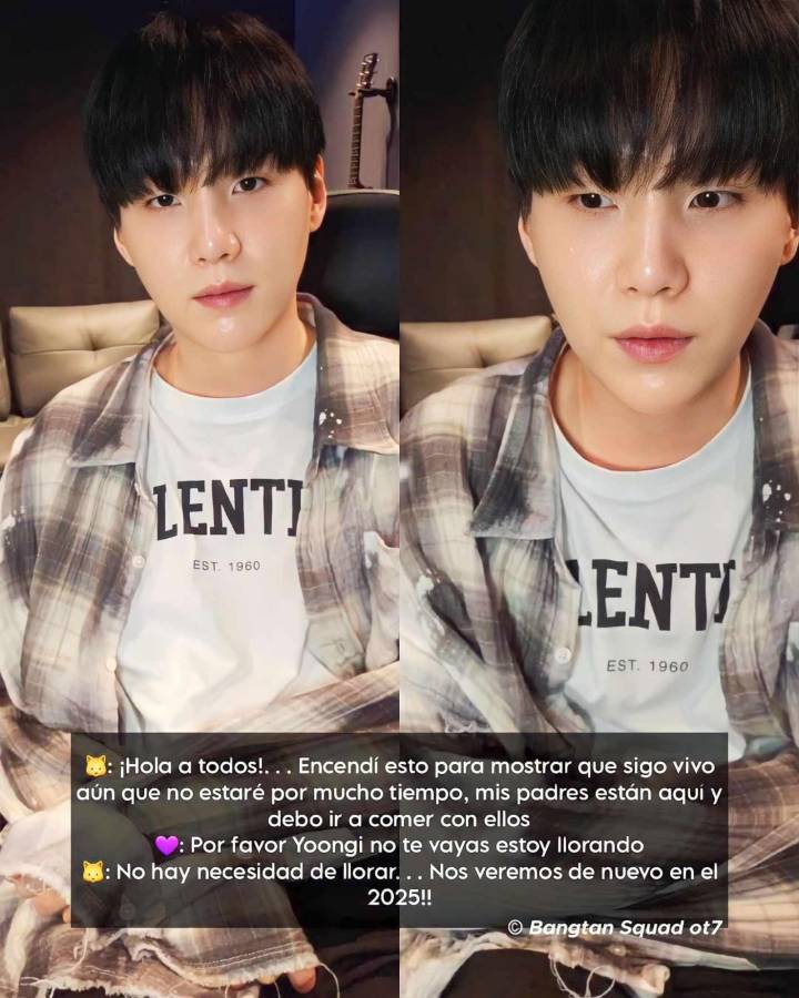 En la transmisión en vivo, Yoongi no dio la fecha de su enlistamiento, su agencia lo confirmó después.