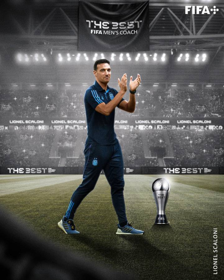 Scaloni fue premiado como el mejor entrenador del mundo.