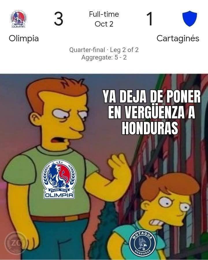 Motagua es víctima de burlas: los crueles memes tras eliminación vs Cartaginés