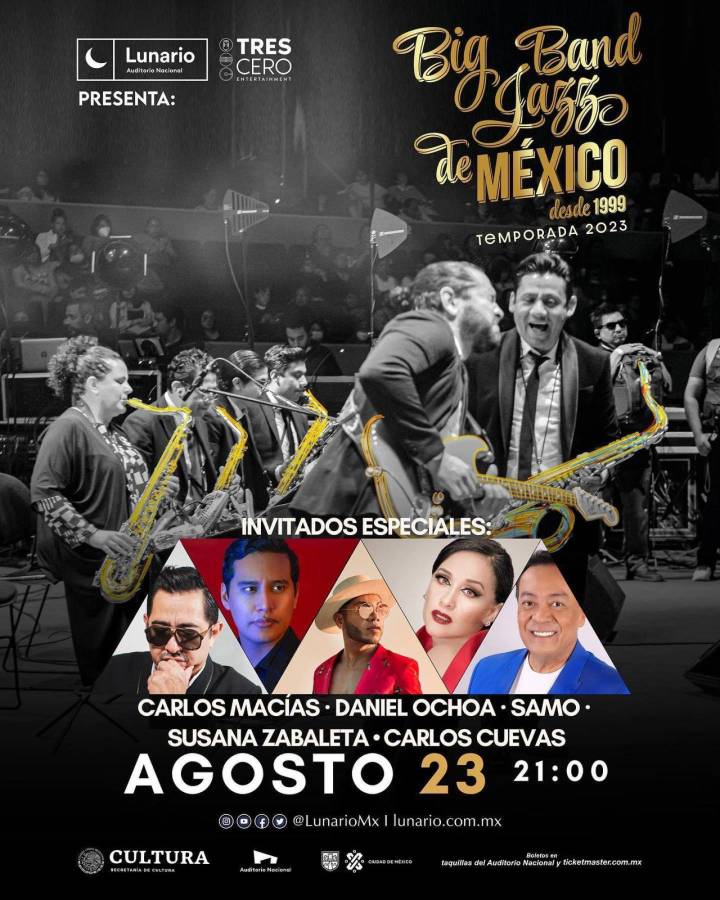 Daniel Ochoa cantará nuevamente con la Big Band Jazz de México