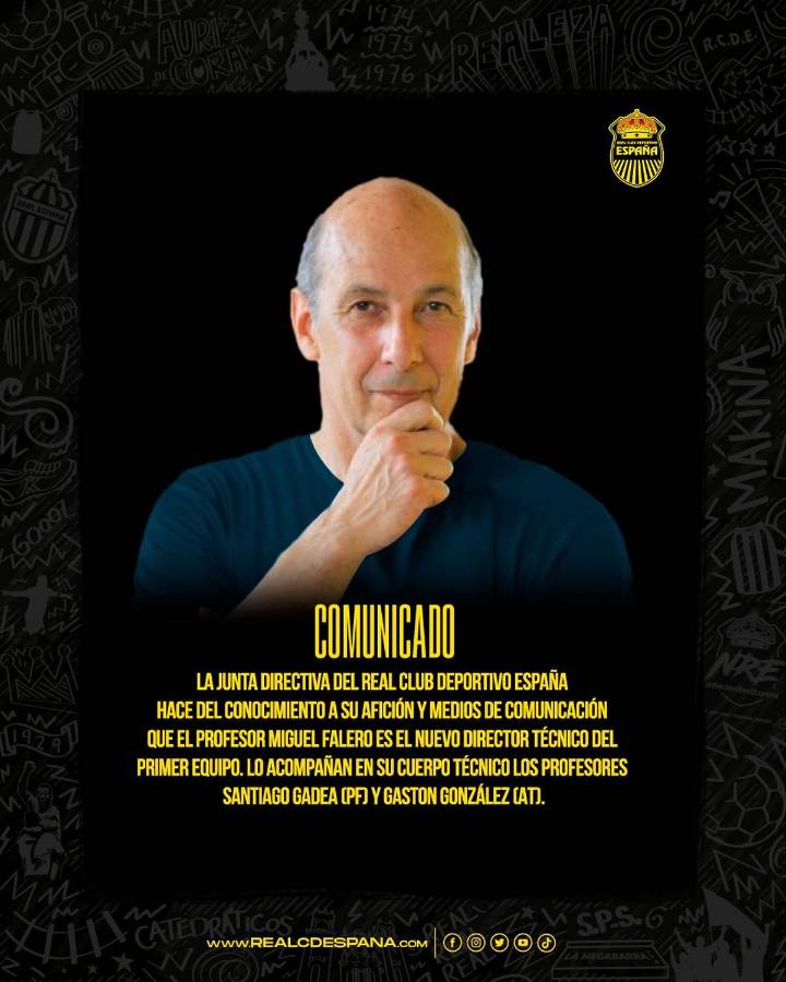 El comunicado del Real España anunciando la contratción de Miguel Falero.