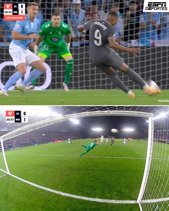 El bombazo de Mbappé para su golazo en Balaídos.