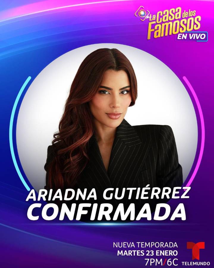 Ariadna Gutiérrez confirmada para La Casa de los Famosos