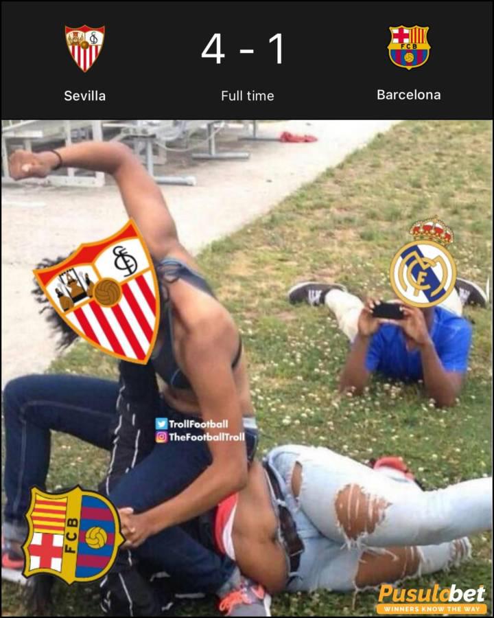 Lewandowski se lleva las burlas: los memes de la derrota del Barcelona ante Sevilla