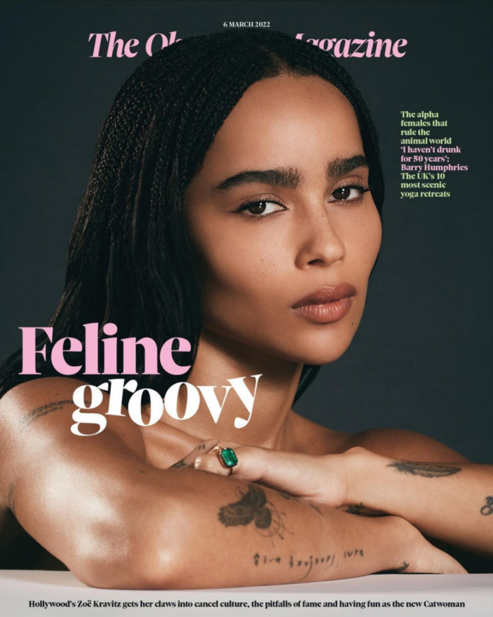 Zoë Kravitz en la portada de “The Observer”.