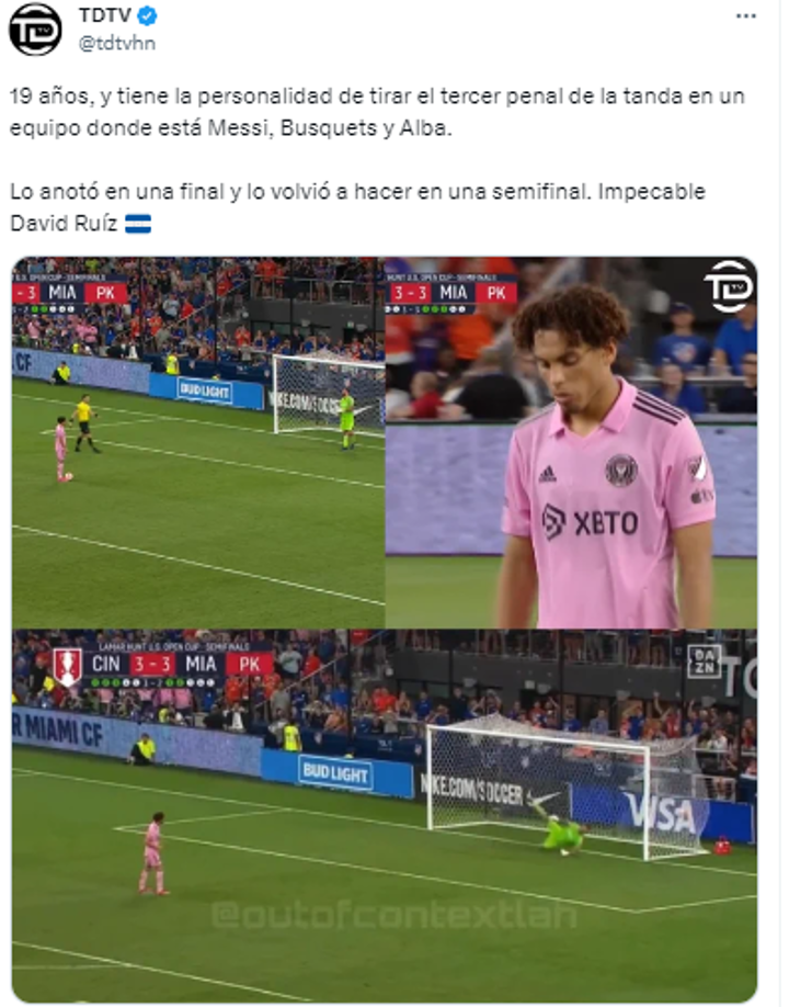 También destacaron: “19 años, y tiene la personalidad de tirar el tercer penal de la tanda en un equipo donde está Messi, Busquets y Alba”.