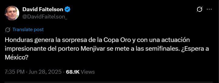 Faitelson se descarga contra México y reacciona a Honduras: esto dicen del cruce