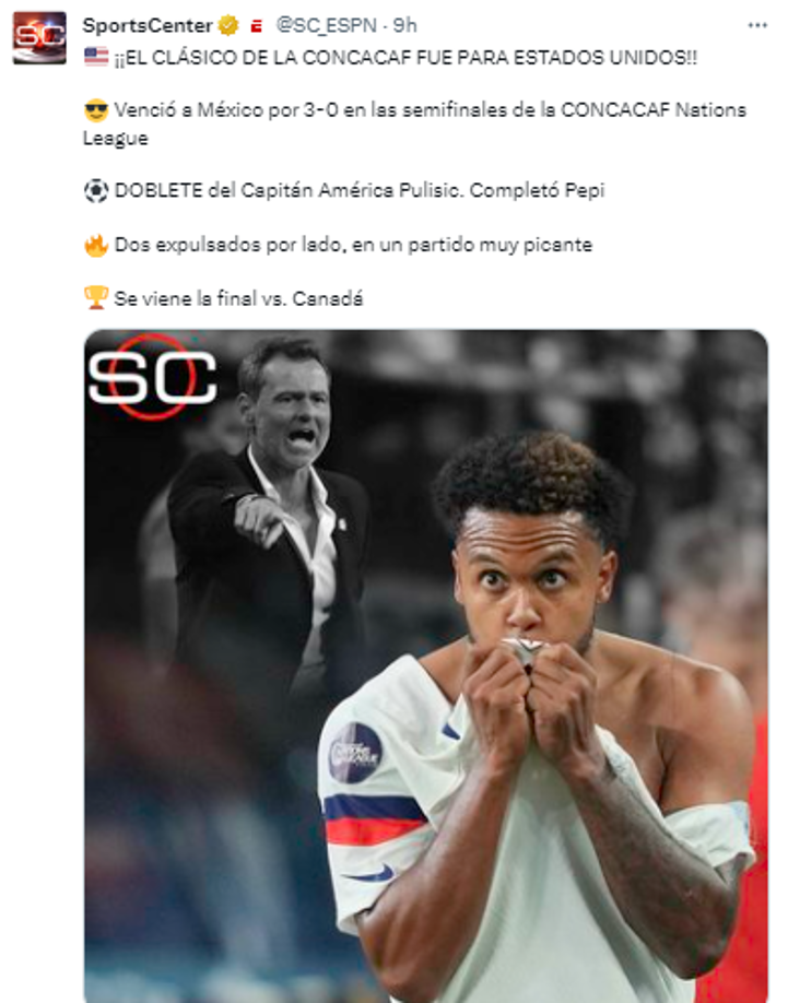 Sports Center: “¡¡EL CLÁSICO DE LA CONCACAF FUE PARA ESTADOS UNIDOS!!”.