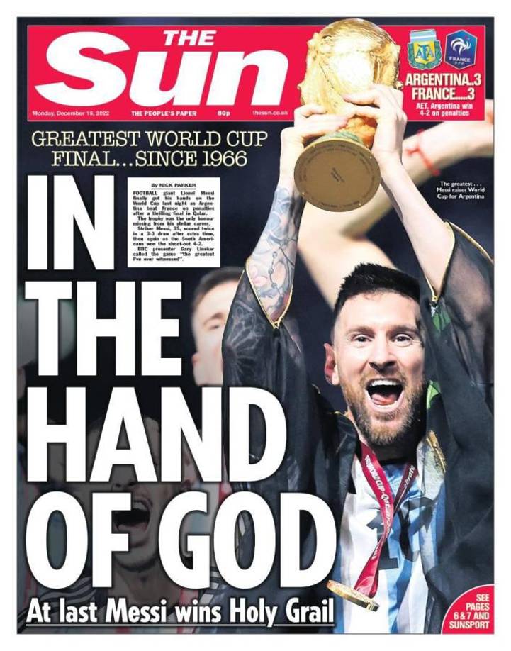 The Sun de Inglaterra: “En la mano de Dios.”