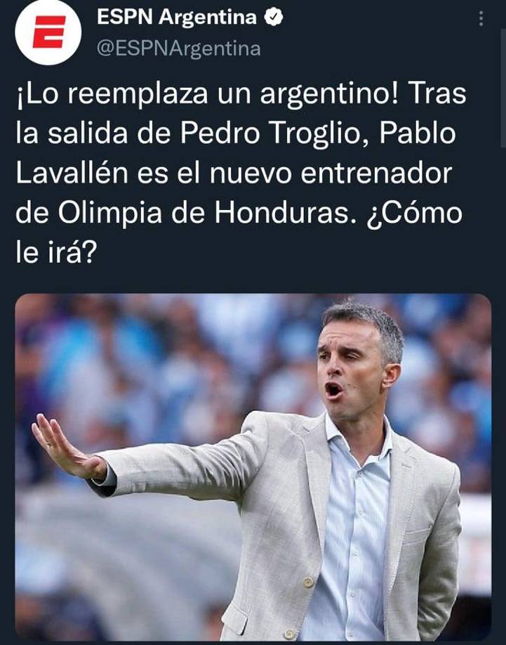 ESPN Argentina se pronunció sobre el nuevo técnico del Olimpia. 