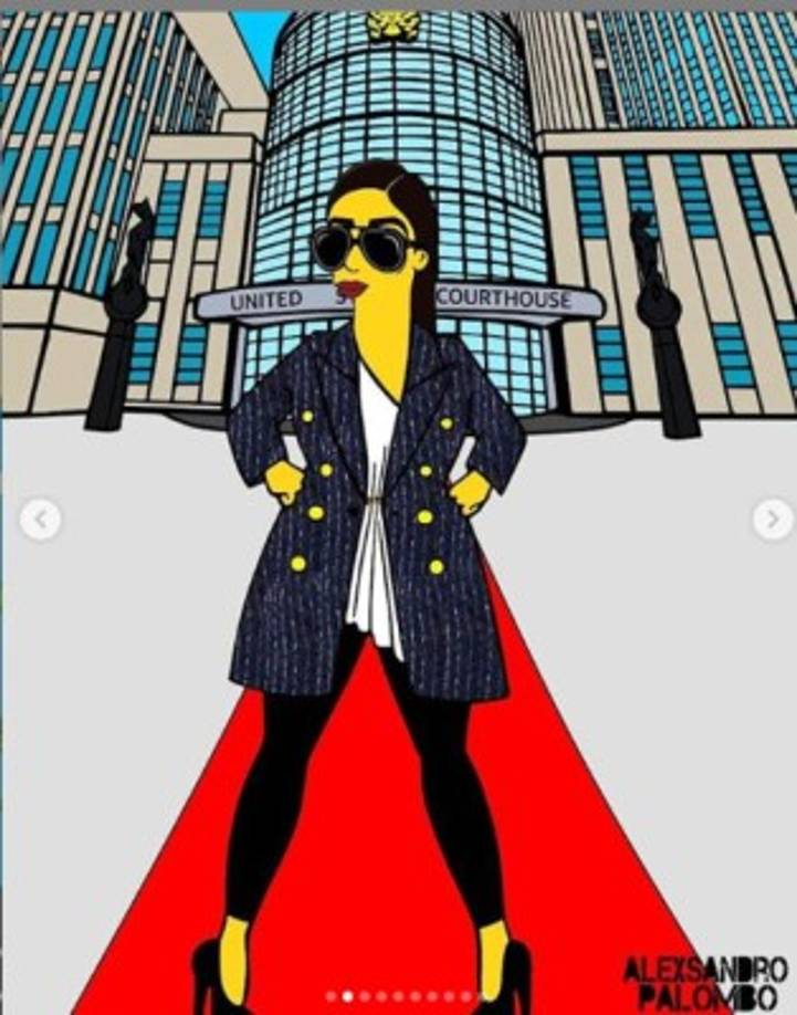 Coronel, quien con su presencia se ha convertido en una de las figuras importantes en el juicio de 'El Chapo', fue retratada al estilo de Los Simpson.