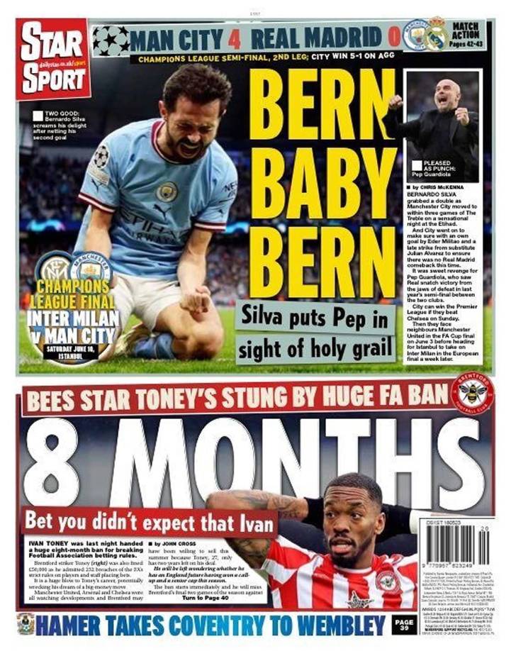 Daily Star Sport - “Bernardo Silva acerca a Guardiola al Santo Grial”.