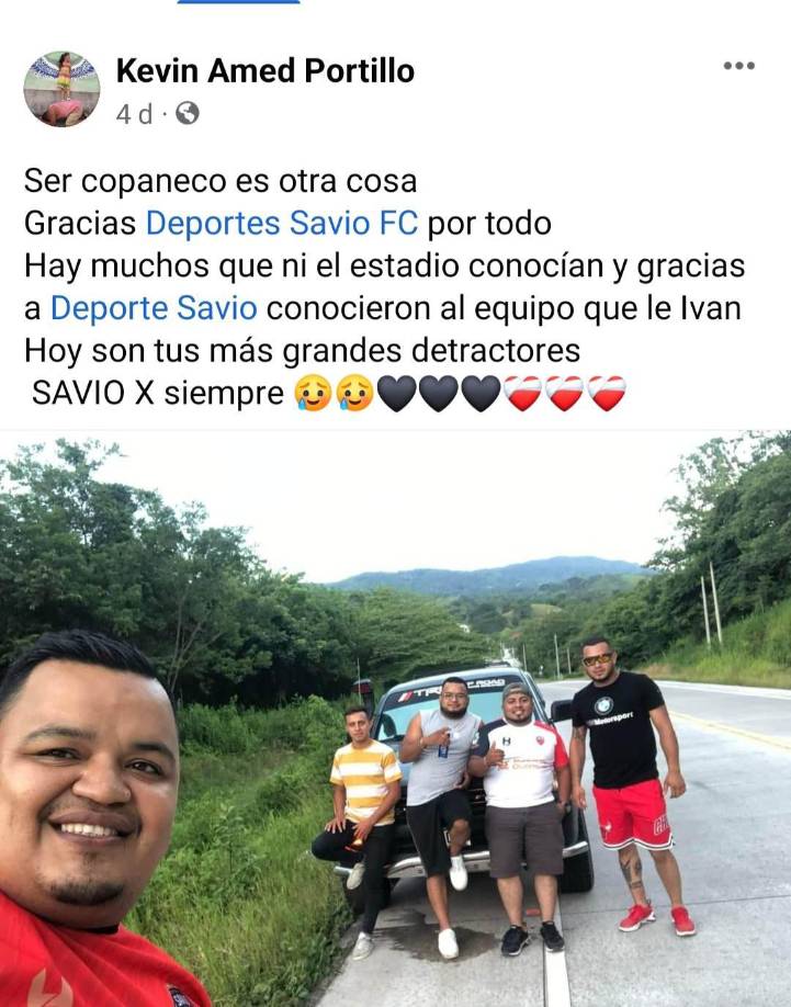 Otro de los mensajes en redes sociales de los aficionados respecto al Deportes Savio.
