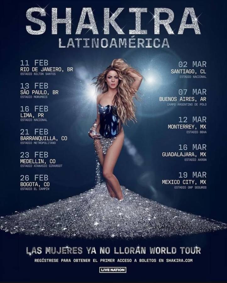 Shakira confirma su gira para 2025 “Las mujeres ya no lloran World Tour”