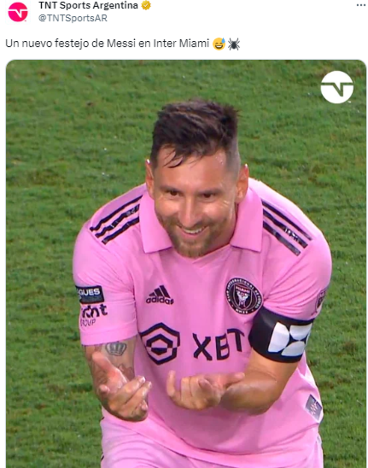 TNT Sports Argentina: “Un nuevo festejo de Messi en Inter Miami”.