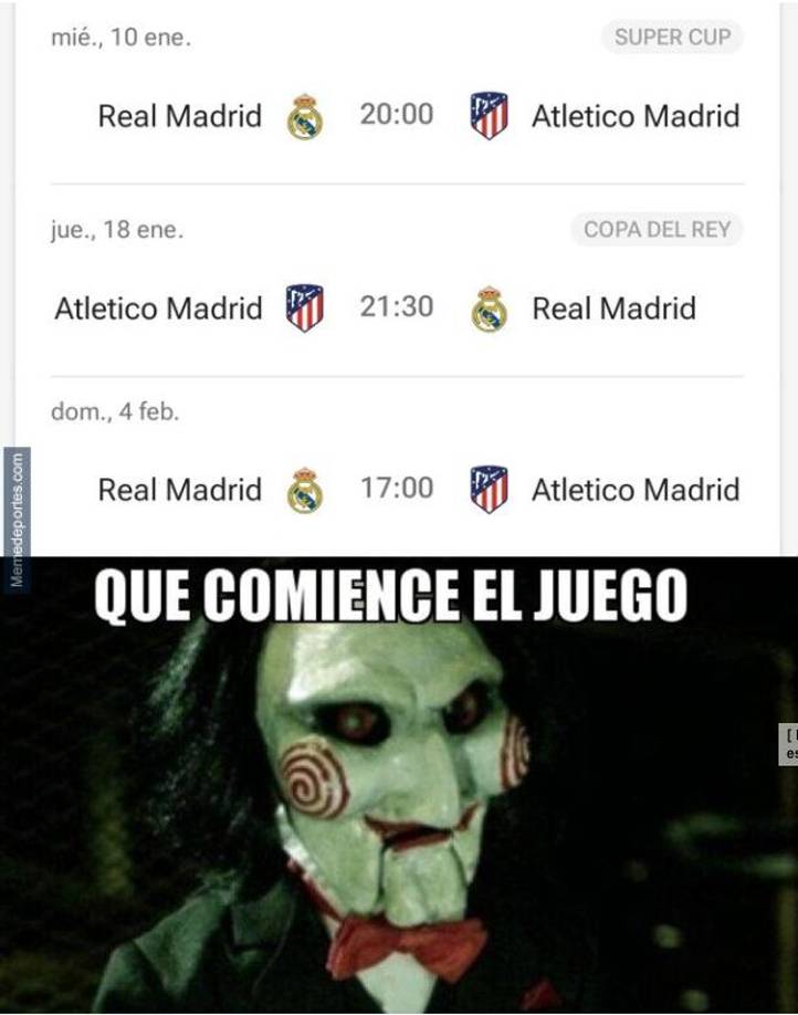 Atlético, víctima de crueles memes tras caer ante Real Madrid en Supercopa