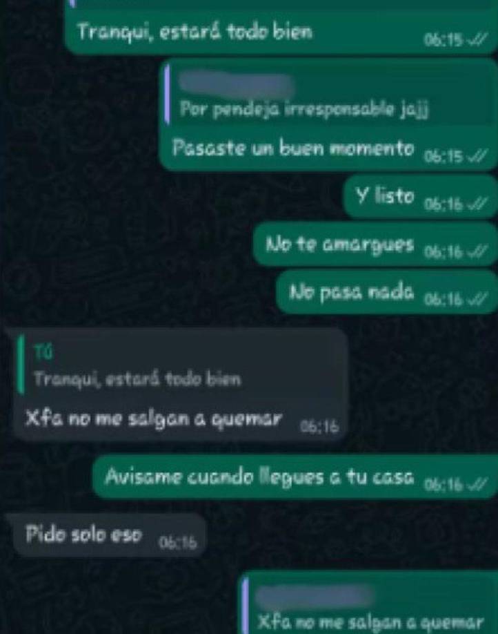 Otro de los mensajes entre la periodista y el portero Sosa. 