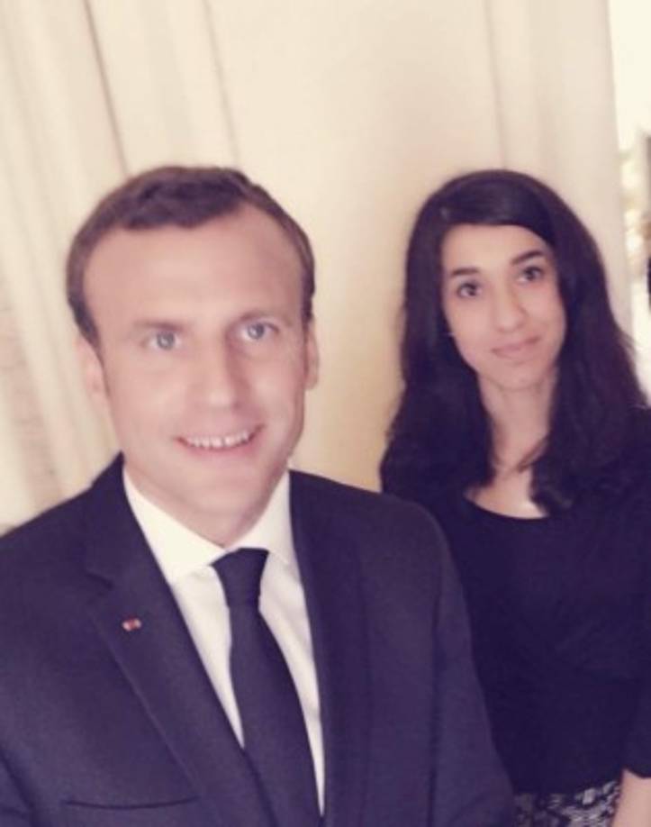 La joven iraquí relató al presidente francés, Emmanuel Macron, su sufrimiento a manos del Isis.