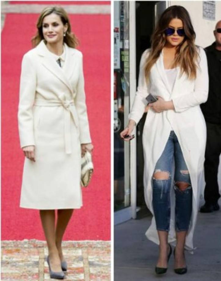 Un saco blanco que usó Khloé Kardashian que también ha usado la reina de España.
