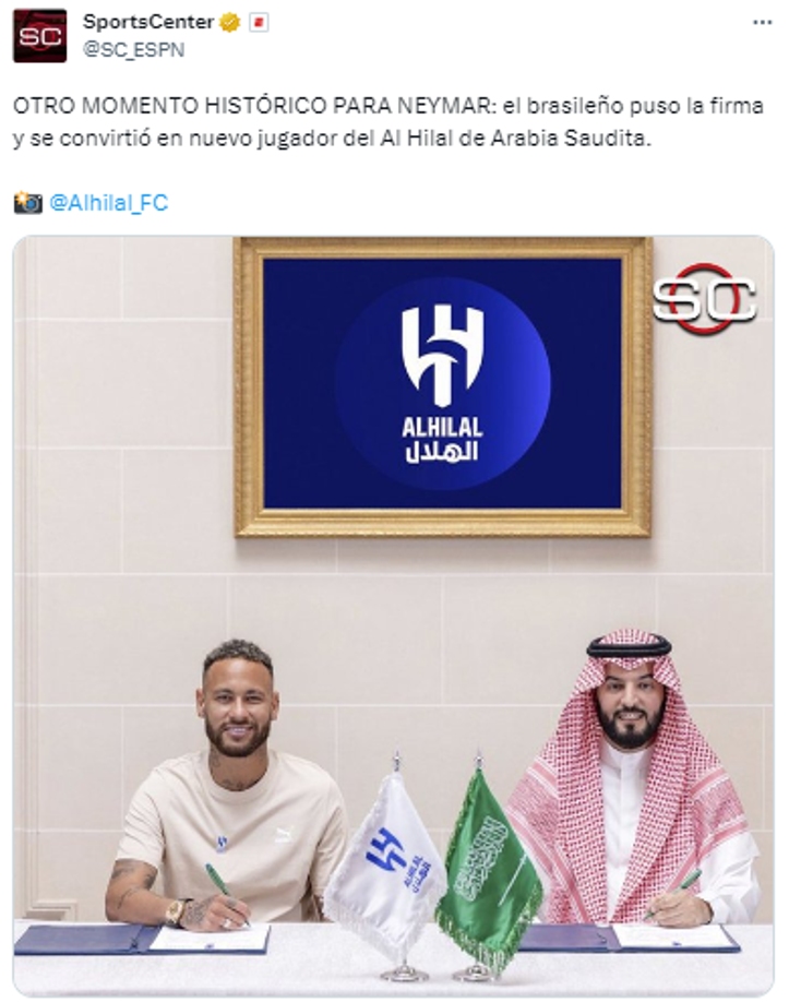 ¿Desperdicio? Neymar hace estallar las redes tras fichar por el Al Hilal