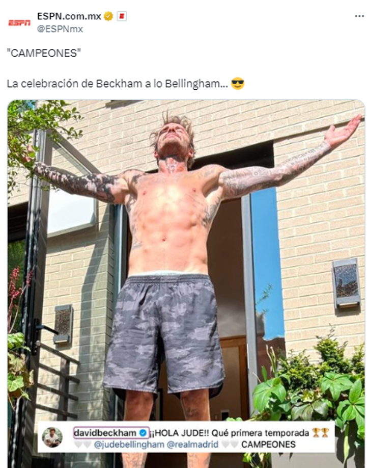 La celebración de Beckham a lo Bellingham