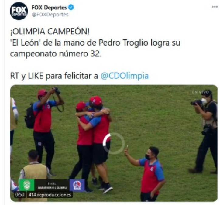 La compañía Fox Deportes transmitió el partido de la Gran Final en Estados Unidos.