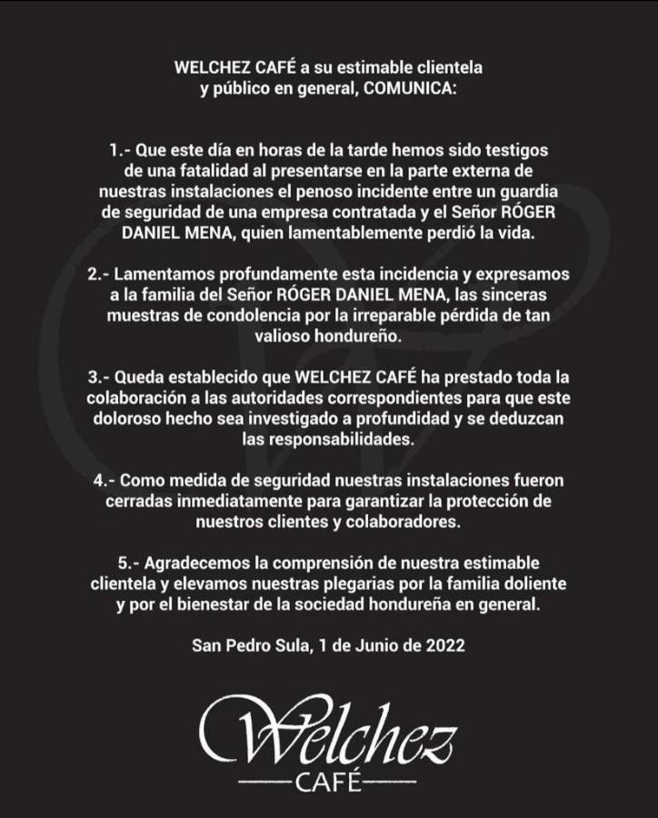Altercado en parqueo de cafetería deja un empresario muerto en San Pedro Sula