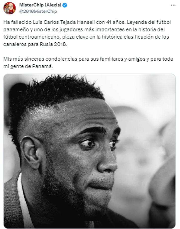Desde España también, MisterChip compartió un mensaje tras el fallecimiento de Luis Tejada.