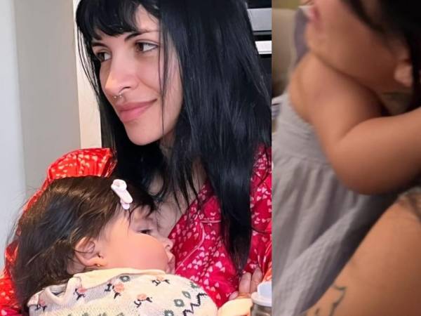 Cazzu abraza con mucho amor a su pequeña.