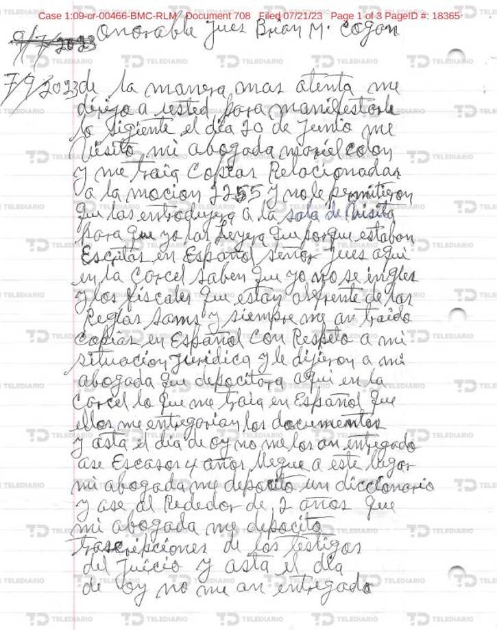 El Chapo recibió la sentencia de cadena perpetua de más 30 años de prisión que recibió por parte de la justicia de Estados Unidos en julio de 2019, sin embargo, apeló la condena, pero fue rechazada a principios del año 2022.