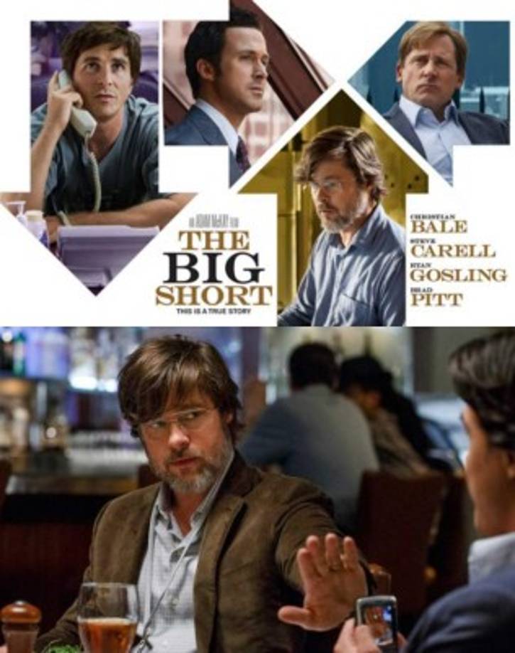 La Gran Apuesta (2015) - The Big Short<br/><br/>Inspirada en la crisis inmobiliaria de 2008 en Estados Unidos, retratada en el libro homónimo de Michael Lewis, la película de Adam McKay sumergió a los espectadores en el mundo de las inversiones y las obligaciones de deuda garantizada para entender cómo terminó el mercado en crisis y ver al tipo de personas que lo utilizaron.<br/><br/>La cinta ganó el Óscar a Mejor Guion Adaptado, aunque también estuvo nominada como Mejor Película, Mejor Director, Mejor Montaje y Mejor Actor de Reparto para Christian Bale. <br/><br/>Su guion también fue reconocido en los BAFTA, pero no pasó de la nominación en los Globos de Oro.<br/>