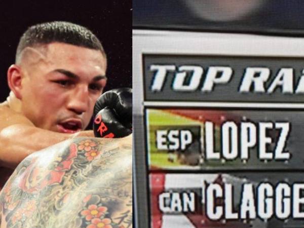 ¿Por qué se colocó en la rotulación la bandera de España como representante de Teófimo López en su pelea con el canadiense Steve Clagglett?