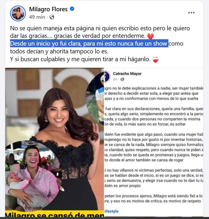 Milagro Flores sobre su vínculo con Supremo: Para mí nunca fue un show