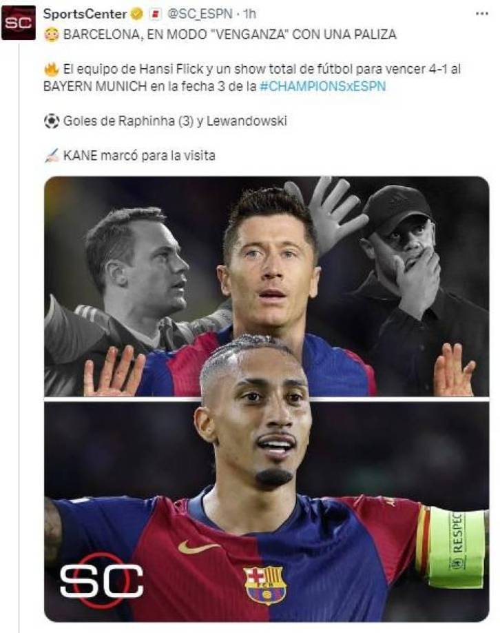 “Barcelona en modo venganza con una paliza”, Sports Center.